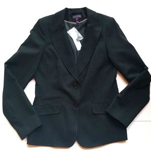 Long Tall Sally Black Pin-Striped Blazer
